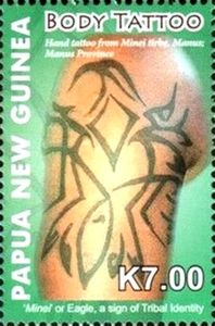 Stamp: Hand tattoo from Manus (Papua New Guinea(Traditional Body ...