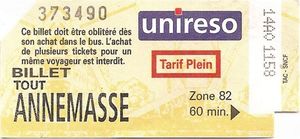Transport Ticket Ticket all Annemasse 60 min., full fare (UniresoTAC