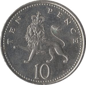10 Pence (Crowned Passant Lion)