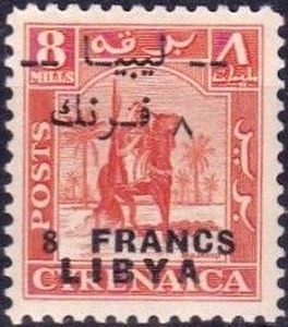 Stamp: Senussi Warrior (Libya(Cyrenaica stamps overprinted - issues for ...