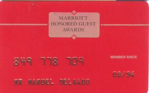 Hotel Card: Marriott Honored Guest Awards (Marriott, United States of  AmericaCol:USA-05104