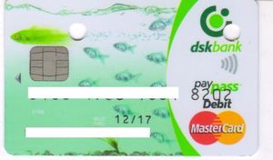 Bank Card: Dsk Bank MasterCard PayPass Fishes - 07/14 (DSK Bank ...