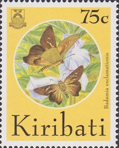 Stamp Brown Awl (Badamia exclamationis) (Kiribati(Butterflies (1994