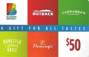 Gift Card Bloomin Brands 4 Restaurants 50 Outback Steakhouse United States Of America Bloomin Brands Col Us Outback 105 Sv