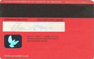 Bank Card: Banco Santander (Banco de Santander, SpainCol:ES-VI-0563.01