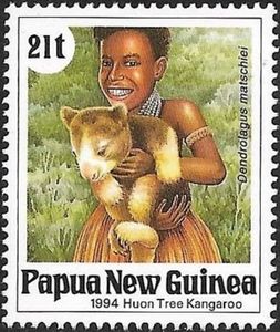 Stamp Girl Huon Tree Kangaroo Dendrolagus Matschiei Papua New