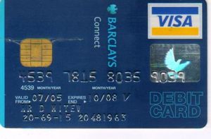 Bank Card: Connect (Barclays Bank, United Kingdom of Great Britain ...
