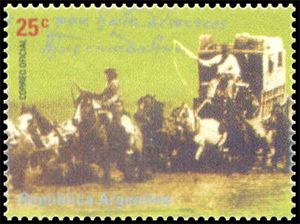 Mail coach of XIX century, from m/s