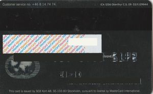 Tarjeta de Banco: Seb Mc (Skandinaviska Enskilda Banken, SueciaCol:SE ...