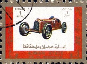 Sello: Old and racing cars (Ajman(Cars, small format) Mi:AJ 2772A
