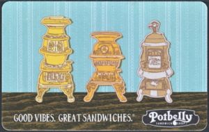 gift card: good vibes. great sandwiches. (potbelly subs, united states of america) (potbelly) col:us potb 002a gift card: good vibes.