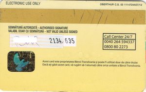 Bank Card: Design (Banca Transilvania, RomaniaCol:RO-VE-0017.08