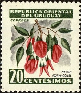 Stamp: Ceibo (National Flower) (Uruguay(Definitives - Symbols and