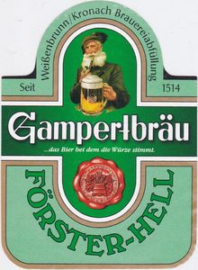 Drink Label: Forster-Hell (Gampertbräu, Germany, Federal RepublicCol:DE ...