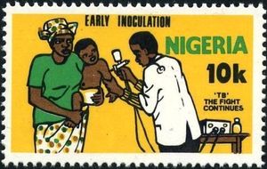 Early Inoculation Stamp: Early inoculation (Nigeria(Tuberculosis) Mi:NG 393,Sn:NG 409,Yt ...