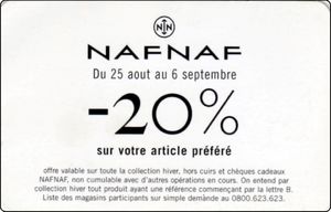 Gift Card Filles Naf Naf France Coupon Naf Naf Col Fr