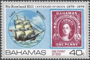 Mailboat, stamp of 1859