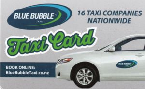 gift card: taxi card (giftstation, new zealand) (blue bubble taxi) col:nz bbt 001 gift card: taxi card