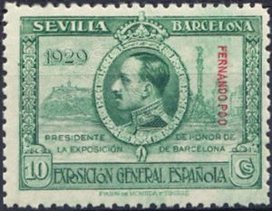 Seville-Barcelona issue of Spain overprinted