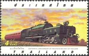 1753 Train Engine 邮票: Steam Locomotive (泰国(The 100th Anniversary of Thai State Railway ...