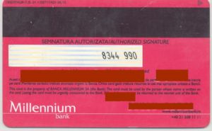 Bank Card Millenium Red Millennium Bank Romania Col Ro Vi 0059