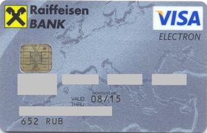 Bank Card: Europe map RUB (Raiffeisenbank, RussiaCol:RU-VE-0135.13