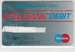 Bank Card: TELEBANK DEBIT (b) (Commercial Bank of Greece, GreeceCol:GR ...
