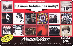 Functional Card U2 Vertigo 2005 Tour Amsterdam Arena Card Netherlands U2 Col A068