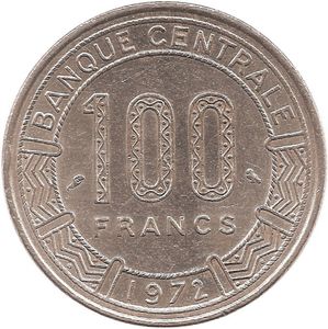 カメルーン 100 CFA 硬貨 Moeda: 100 CFA Francs (Camarões(1961~1973 - Central Bank of Eq