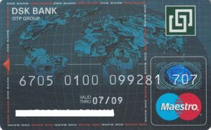 Tarjeta de Banco: Dsk Bank Maestro World Blue - 03/06 (DSK Bank ...