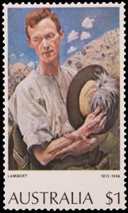 Stamp: A Sergeant of Light Horse, by George Lambert (Australia ...