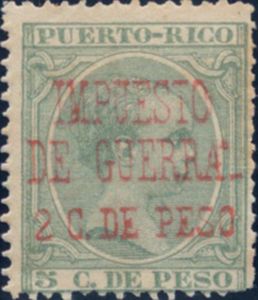 Overprinted 'Impuesta de Guerra' and surcharged