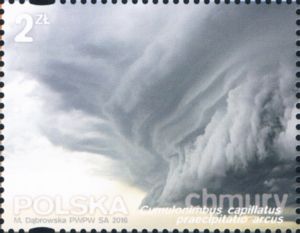 Praecipitatio Stamp: Cumulonimbus capillatus praecipitatio arcus (Poland(Clouds) Mi ...