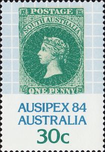 South Australian 1d stamp from 1855