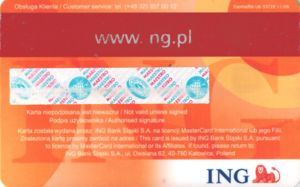 Bank Card Maestro Ing Bank Slaski Sa Poland Col Pl Ms 0058