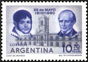 Stamp Juan Larrea (17821847) & Domingo Matheu (17851831) (Argentina