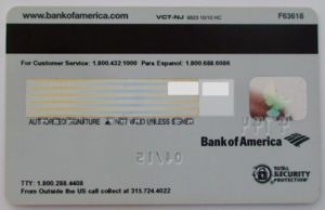 Bank Card Bank Of America Visa Debit Bank Of America United