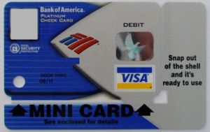 Bank Card Bank Of America Platinum Mini Bank Of America