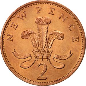 2 Pence (New Pence - Badge of Prince of Wales)
