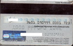 Bank Card: Diners Club International (Diners Club, UruguayCol:UY-DC-0001