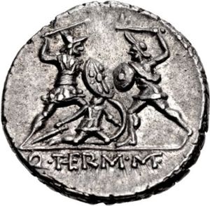 Moeda 1 Denarius (Marcus Minucius Thermus) (Império Romano(0509 BCE