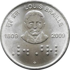 2 Rupees (Louis Braille)
