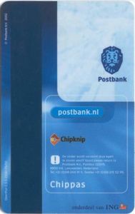 Chipknip Bank Card: Chipknip card (Postbank, Netherlands) Col:NL-CH-0001.02