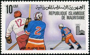 Stamp: Ice Hockey (Mauritania(Winter Olympic Games 1980 - Lake Placid
