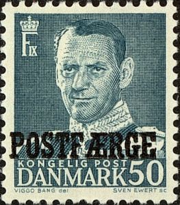 King Frederic IX overprinted POSTFÆRGE