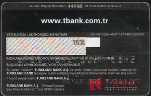 Bank Card T Bank Platinum Turklandbank Turkey Turkey Col