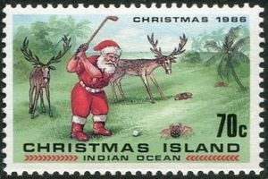 Santa Claus Playing Golf