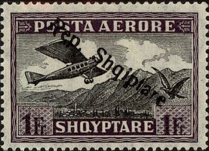 Airplane Crossing Mountains, overprinted