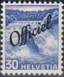 Rhein Falls near Schaffhausen (overprinted "Officiel")