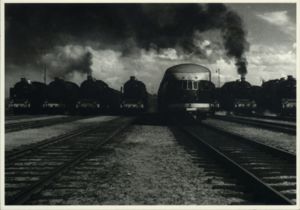 Diesel and steam locomotives, 1938
